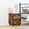 Image de Table de chevet avec lumières LED Chêne fumé 39x34,5x50 cm