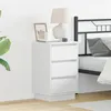 Image de Meuble de chevet avec éclairage LED blanc 39x34,5x65 cm en bois d ingénierie