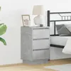 Image de Cabinet de Chevet avec Éclairage LED Gris Béton 39x34,5x65 cm Bois d ingénierie