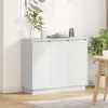 Image de Buffet avec LED Blanc 90x32x75 cm en bois d ingénierie