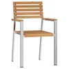 Image de Lot de 4 chaise Vidaxl en teck empilable non pliable exterieur marron