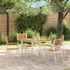 Image de Lot de 4 chaise vidaxl exterieur empilable non pliable en teck gris