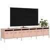 Image de vidaXL Meuble TV rose 202x39x43,5 cm acier laminé à froid, banc TV, meuble métallique, meuble multimédia, buffet TV, meuble 3307150