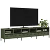 Image de vidaXL Meuble TV vert olive 202x39x43,5 cm acier laminé à froid, banc TV, meuble métallique, meuble multimédia, buffet TV, 3307159