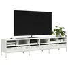 Image de Meuble TV blanc 202x39x43,5 cm acier laminé à froid