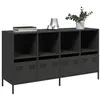 Image de vidaXL Buffet noir 135x39x73,5 cm acier laminé à froid, meuble de rangement, meuble de rangement de cuisine, meuble de 3307161
