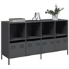 Image de vidaXL Buffet anthracite 135x39x73,5 cm acier laminé à froid, meuble de rangement, meuble de rangement de cuisine, meuble de 3307163