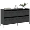 Image de vidaXL Buffet noir 135x39x73,5 cm acier laminé à froid, meuble de rangement, meuble de rangement de cuisine, meuble de 3307167