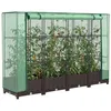 Image de Jardinière surélevée avec housse aspect rotin 160x40x123 cm