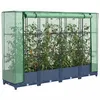 Image de Jardinière surélevée avec housse aspect rotin 160x40x123 cm