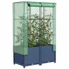 Image de Jardinière surélevée avec housse aspect rotin 80x40x138 cm