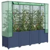 Image de Jardinière surélevée avec housse aspect rotin 160x40x153 cm