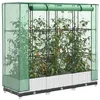 Image de Jardinière surélevée avec housse aspect rotin 120x40x123 cm