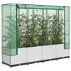 Image de Jardinière surélevée avec housse aspect rotin 160x40x138 cm
