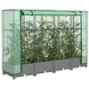 Image de Jardinière surélevée avec housse aspect rotin 160x40x123 cm