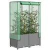 Image de Jardinière surélevée avec housse aspect rotin 80x40x138 cm