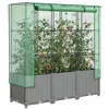 Image de Jardinière surélevée avec housse aspect rotin 120x40x138 cm