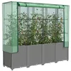 Image de Jardinière surélevée avec housse aspect rotin 160x40x153 cm