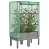 Image de Jardinière surélevée avec housse aspect rotin 80x40x140 cm
