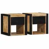 Image de vidaXL Tables de chevet 2 pcs 40x35x40 cm bois de manguier massif brut, armoire de lit, meuble de chambre à coucher, table 4015951