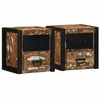 Image de Tables de chevet 2 pcs multicolore 40x35x40cm bois récupération