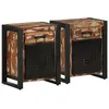 Image de vidaXL Tables de chevet 2 pcs multicolore bois massif de manguier brut, armoire de chevet, armoire de lit, table d'appoint 4013562