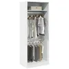 Image de vidaXL Garde-robe blanc 80x50x200 cm bois d'ingénierie, armoire de rangement, organisateur de garde-robe, armoire, placard, 3307792