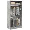 Image de vidaXL Garde-robe Gris béton 100x50x200 cm Aggloméré, armoire de rangement, organisateur de garde-robe, armoire, placard, 3307804