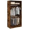 Image de vidaXL Garde-robe chêne fumé 100x50x200 cm bois d'ingénierie, armoire de rangement, organisateur de garde-robe, armoire, 3307805