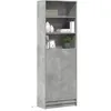 Image de Buffet haut avec LED gris béton 69x32,5x200cm bois d'ingénierie