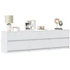 Image de vidaXL Meuble TV avec LED blanc 180x34x50 cm bois d'ingénierie, support TV, meuble télé, meuble multimédia, banc TV, meuble hifi 3307926