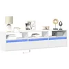 Image de vidaXL Meuble TV mural avec LED blanc 180x31x45 cm, meuble TV flottant, meuble multimédia mural, unité TV murale, armoire TV 3307940