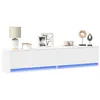 Image de vidaXL Meuble TV mural avec LED blanc 180x31x38 cm 3307947