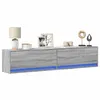 Image de Meuble TV mural avec LED sonoma gris 180x31x38 cm