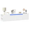 Image de vidaXL Meuble TV mural avec LED blanc 180x31x39,5 cm, meuble TV flottant, meuble multimédia mural, unité TV murale, armoire 3307954