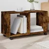 Image de vidaXL Armoire roulante chêne fumé 72x33x42,5 cm bois d'ingénierie 853141