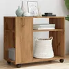 Image de vidaXL Table d'appoint avec roues chêne artisanal bois d'ingénierie 853154
