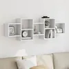 Image de vidaXL Étagère murale blanc 129x18x42 cm bois d'ingénierie 853218