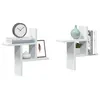 Image de vidaXL Étagères murales 2 pcs blanc 38x12x38 cm bois d'ingénierie 853245