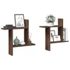 Image de vidaXL Étagères murales 2pcs chêne marron 50x12x50cm bois d'ingénierie 853260