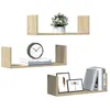 Image de vidaXL Étagères murales 3pcs chêne sonoma 58x18x18cm bois d'ingénierie 853283