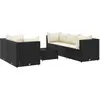 Image de Salon de jardin modulable vidaxl noir resine 6 personnes 63 x 63 x 57.5 cm 6 pieces