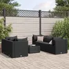 Image de Salon de jardin modulable Vidaxl resine tressee noir 6 pieces 63.0 x 63 x 57 cm