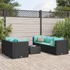 Image de Salon de jardin modulable Vidaxl resine tressee noir 6 pieces x 63 x 57.5