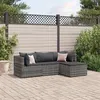 Image de Salon de jardin modulable Vidaxl resine tressee gris 4 pieces x 63 x 57.5
