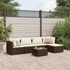 Image de Salon de jardin modulable vidaxl marron resine tressee 6 pieces 63 x 63 x 57.5 cm