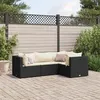 Image de Salon de jardin modulable Vidaxl noir 4 pieces rotin x 63 x 57.5