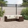 Image de 4 pieces Vidaxl resine tressee salon de jardin modulable marron 63.0 x 63 x 57