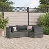 Image de Salon de jardin modulable Vidaxl resine tressee gris 4 pieces 63 x 63 x 57.5