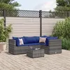Image de 5 pieces Vidaxl resine tressee gris salon de jardin modulable 63 x 63 x 57.5